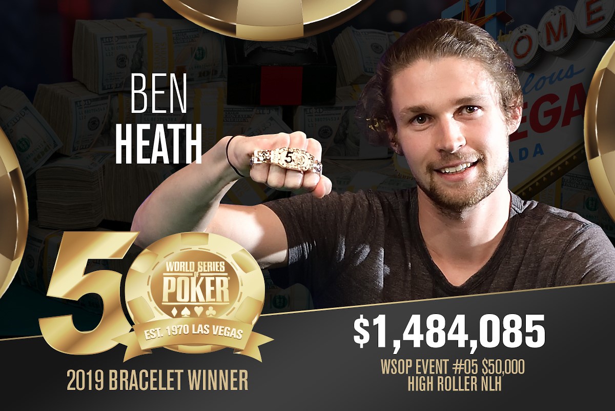 WSOP – Evento #5: primo braccialetto per il pro britannico Ben Heath, suo il $50.000 No Limit Hold'em per 1.484.000 dollari!