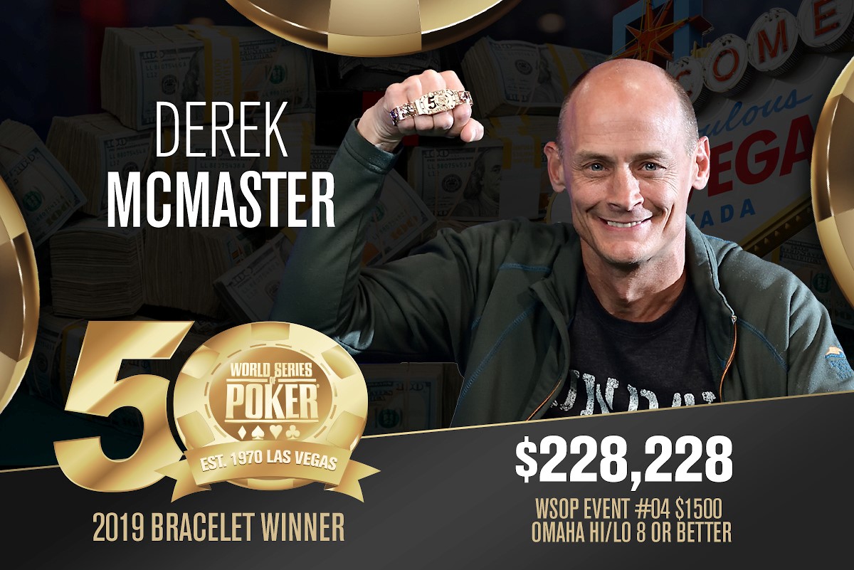 WSOP – Evento #4: il braccialetto del $1.500 Omaha Hi/Lo 8 or Better va all'ex professionista di biliardo Derek McMaster!