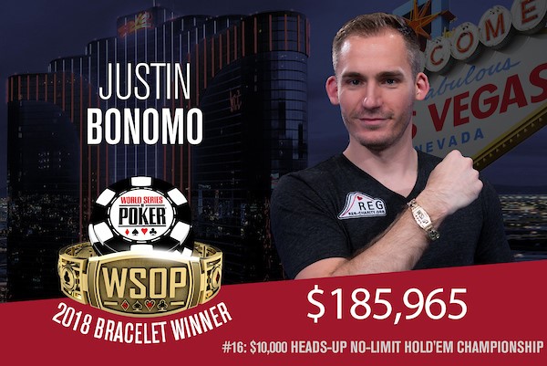 WSOP – Justin Bonomo continua un 2018 da favola: è lui il campione del $10,000 Heads-Up! Il milanese Antonio Barbato a un passo dal titolo del $1,500 6-handed