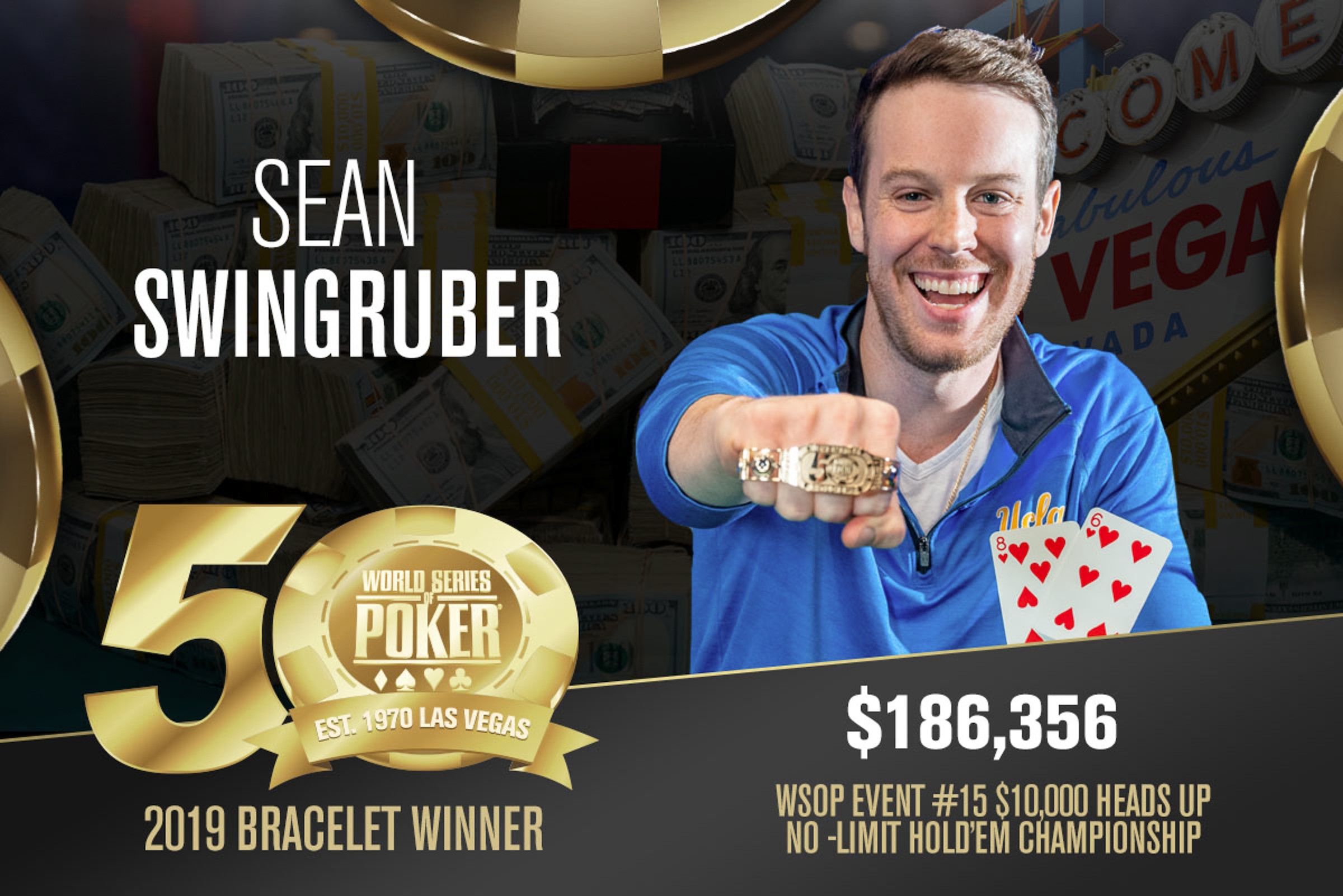 WSOP – Il titolo del $10.000 Heads-Up va al sorprendente Sean Swingruber, primo braccialetto in carriera anche per il californiano Isaac Baron ($1.500 6-handed)